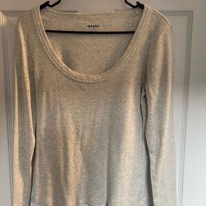 Old Navy Women's Light Gray Long Sleeve Blouse